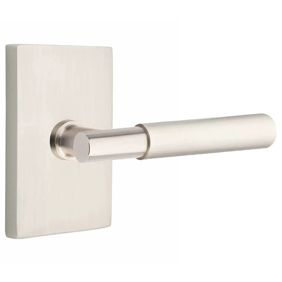 Emtek Smooth Lever with T-Bar Stem and Modern Rectangular Rose by Emtek