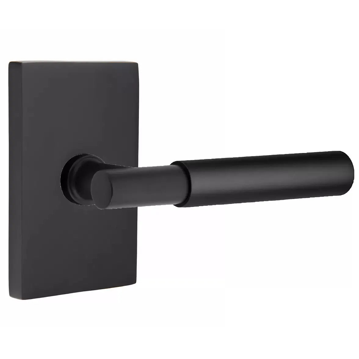 Emtek Smooth Lever with T-Bar Stem and Modern Rectangular Rose by Emtek