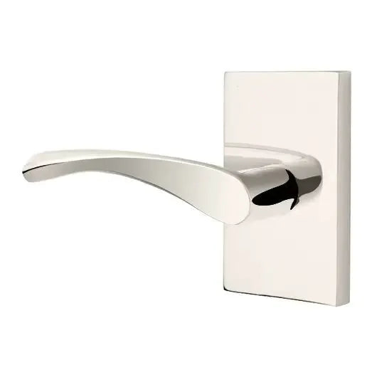 Emtek Triton Door Lever with Modern Rectangular Rose by Emtek