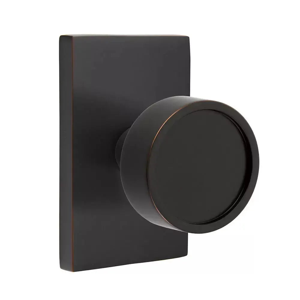 Emtek Verve Door Knob with Modern Rectangular Rose by Emtek