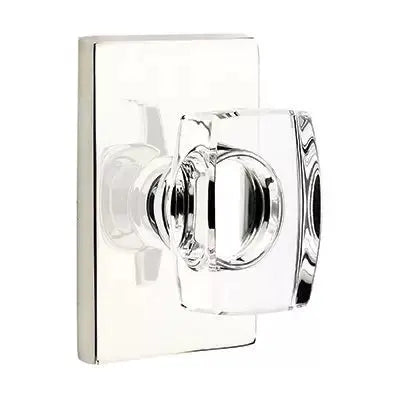 Emtek Windsor Door Knob with Modern Rectangular Rose by Emtek