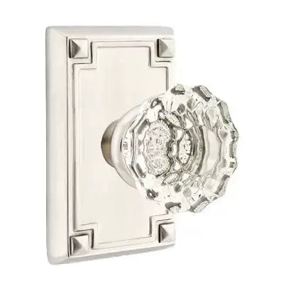 Emtek Astoria Door Knob with Arts and Crafts Rectangular Rose by Emtek