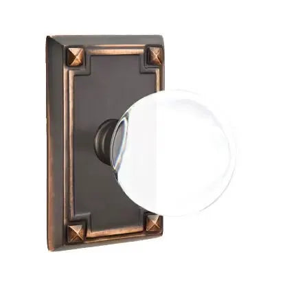 Emtek Bristol Door Knob with Arts and Crafts Rectangular Rose by Emtek