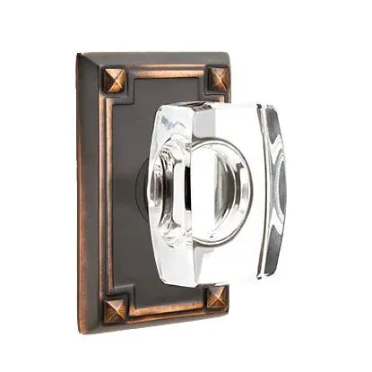 Emtek Windsor Door Knob with Arts and Crafts Rectangular Rose by Emtek