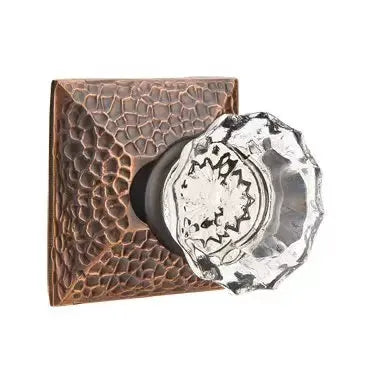 Emtek Astoria Door Knob with Hammered Rose by Emtek