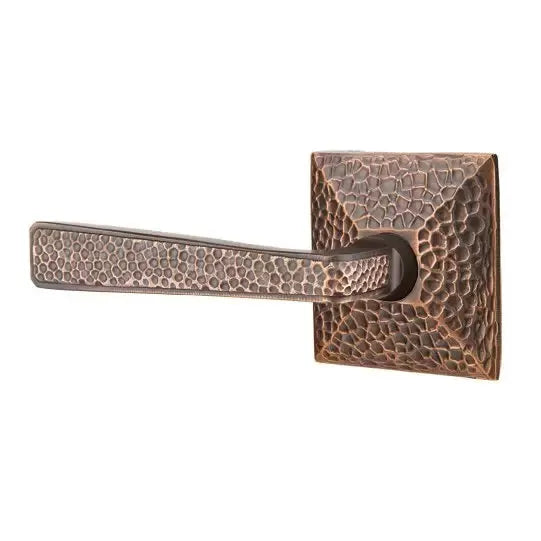 Emtek Hammered Door Lever with Hammered Rose by Emtek