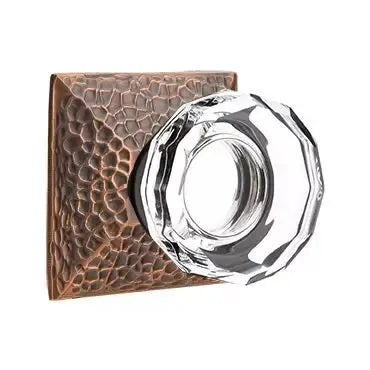 Emtek Lowell Door Knob with Hammered Rose by Emtek