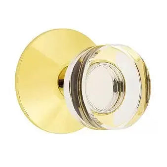 Emtek Modern Disc Glass Door Knob with Modern Rose by Emtek