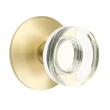Emtek Modern Disc Glass Door Knob with Modern Rose by Emtek