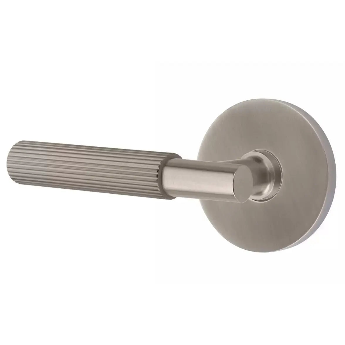 Emtek Straight Knurled Lever with T-Bar Stem and Disk Rose by Emtek