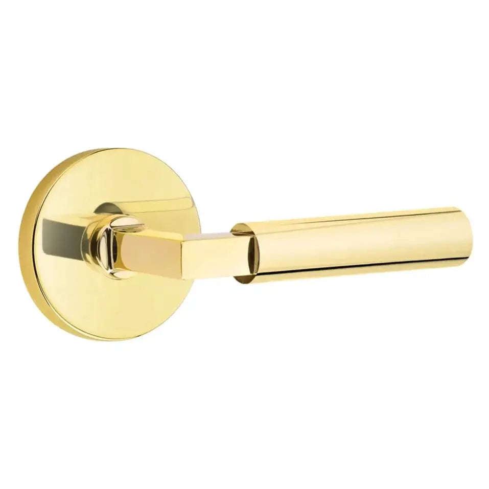 Emtek Smooth Lever with L-Square Stem and Disk Rose by Emtek