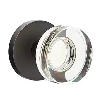Emtek Modern Disc Glass Door Knob with Disk Rose by Emtek