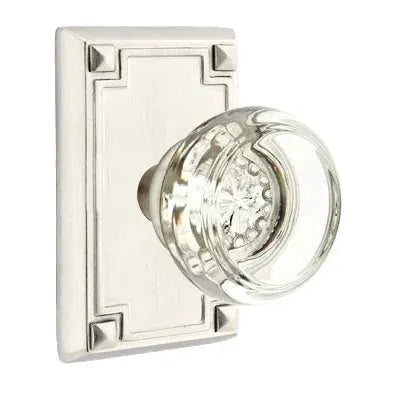 Emtek Georgetown Door Knob with Arts and Crafts Rectangular Rose by Emtek