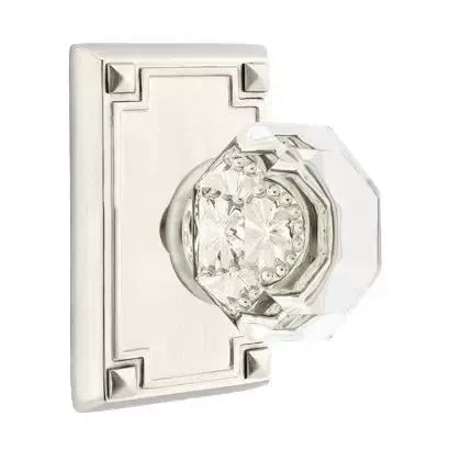 Emtek Old Town Door Knob with Arts and Crafts Rectangular Rose by Emtek