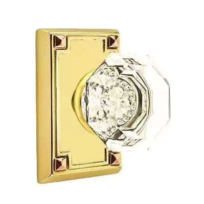Emtek Old Town Door Knob with Arts and Crafts Rectangular Rose by Emtek