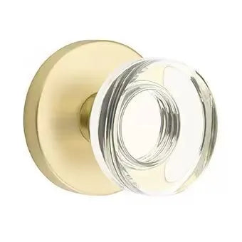 Emtek Modern Disc Glass Door Knob with Disk Rose by Emtek