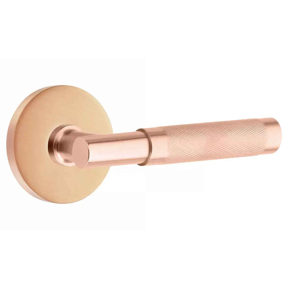Emtek Knurled Lever with T-Bar Stem and Disk Rose by Emtek