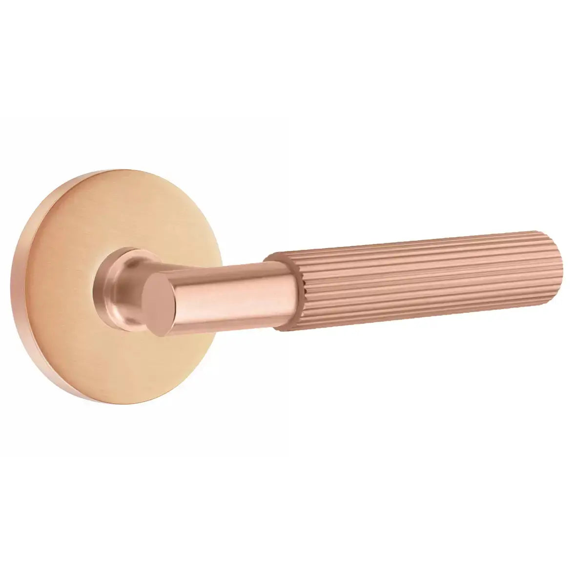 Emtek Straight Knurled Lever with T-Bar Stem and Disk Rose by Emtek