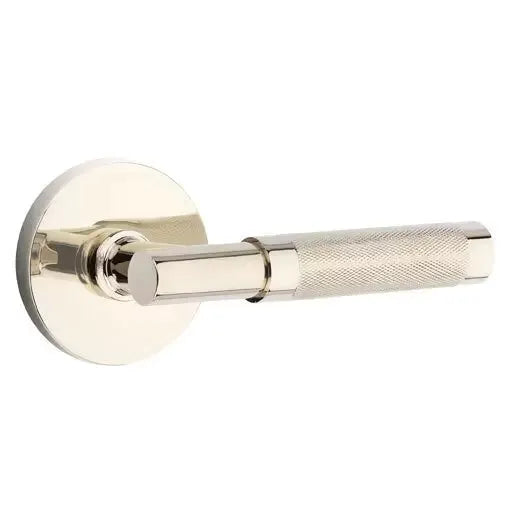 Emtek Knurled Lever with T-Bar Stem and Disk Rose by Emtek