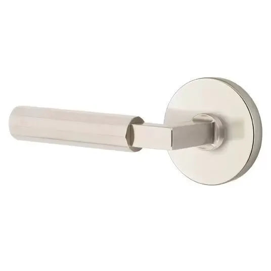 Emtek Faceted Lever with L-Square Stem and Disc Rose by Emtek