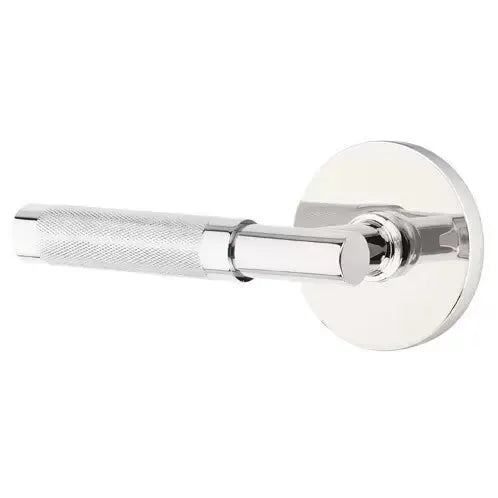 Emtek Knurled Lever with T-Bar Stem and Disk Rose by Emtek