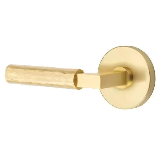 Emtek Hammered Lever with L-Square Stem and Disc Rose by Emtek