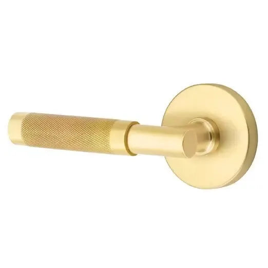 Emtek Knurled Lever with T-Bar Stem and Disk Rose by Emtek