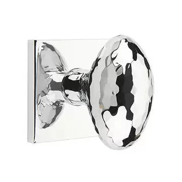 Emtek Hammered Egg Door Knob and Square Rose by Emtek