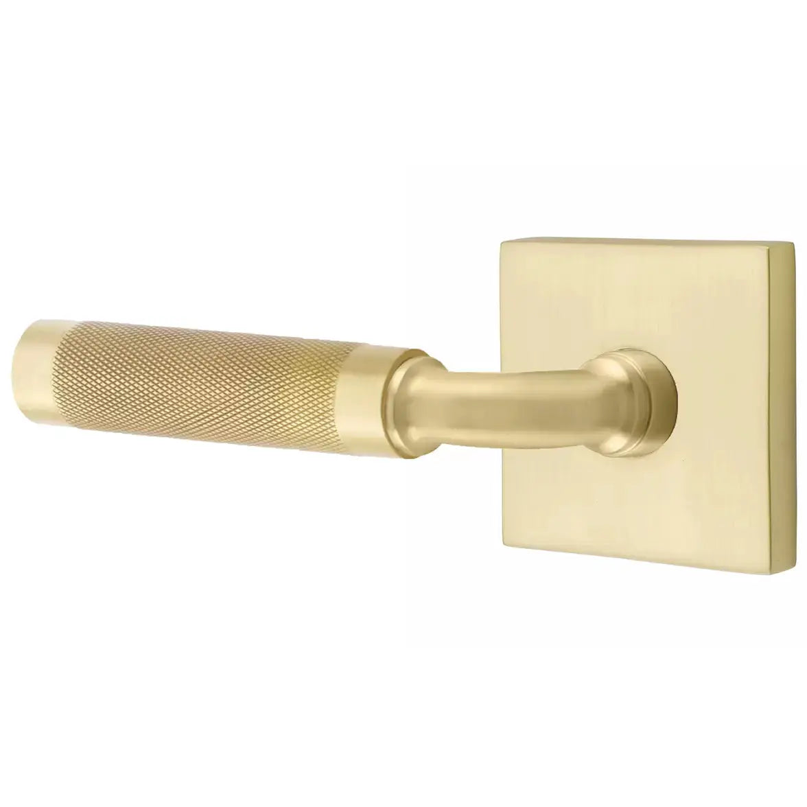 Emtek Knurled Lever with R-Bar Stem and Square Rose by Emtek