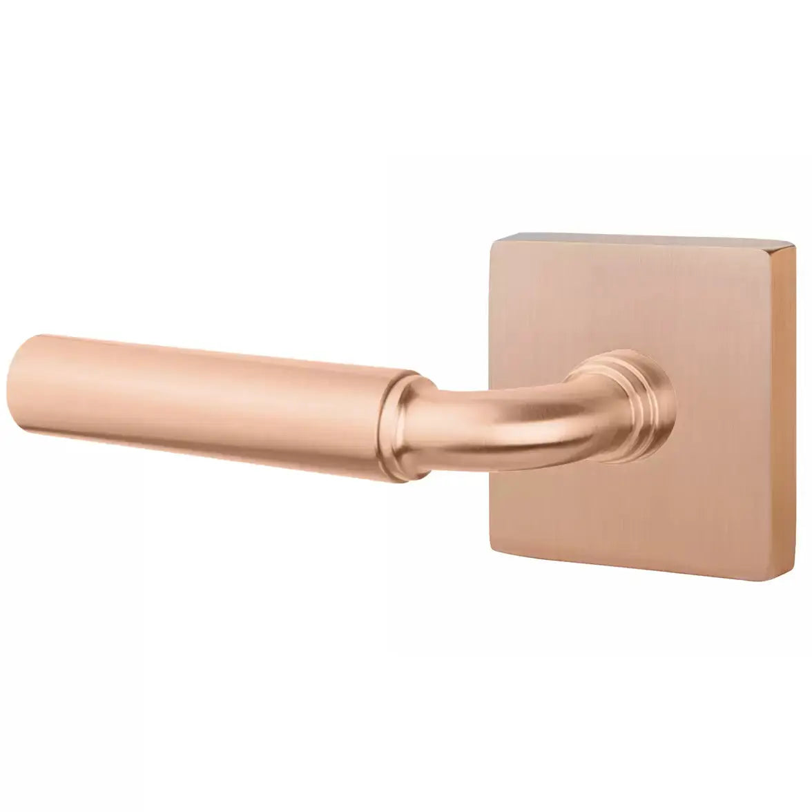 Emtek Smooth Lever with R-Bar Stem and Square Rose by Emtek