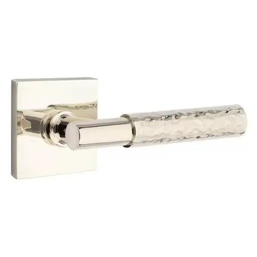 Emtek Hammered Lever with T-Bar Stem and Square Rose by Emtek