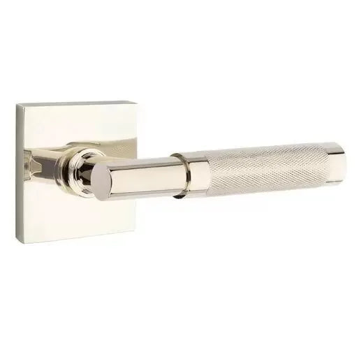 Emtek Knurled Lever with T-Bar Stem and Square Rose by Emtek