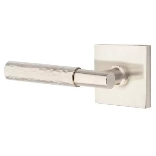 Emtek Hammered Lever with T-Bar Stem and Square Rose by Emtek
