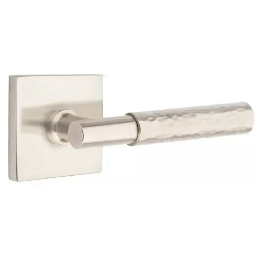 Emtek Hammered Lever with T-Bar Stem and Square Rose by Emtek