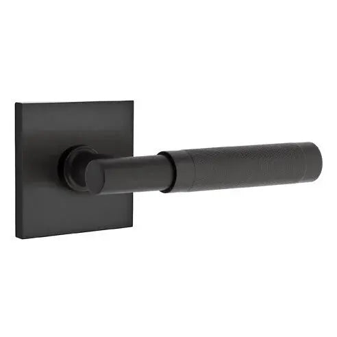 Emtek Knurled Lever with T-Bar Stem and Square Rose by Emtek