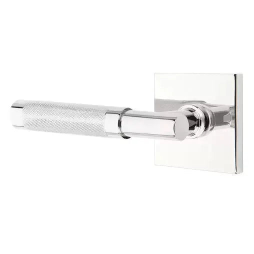 Emtek Knurled Lever with T-Bar Stem and Square Rose by Emtek