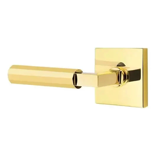 Emtek Faceted Lever with L-Square Stem and Square Rose by Emtek