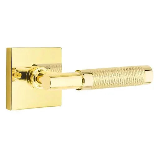 Emtek Knurled Lever with T-Bar Stem and Square Rose by Emtek