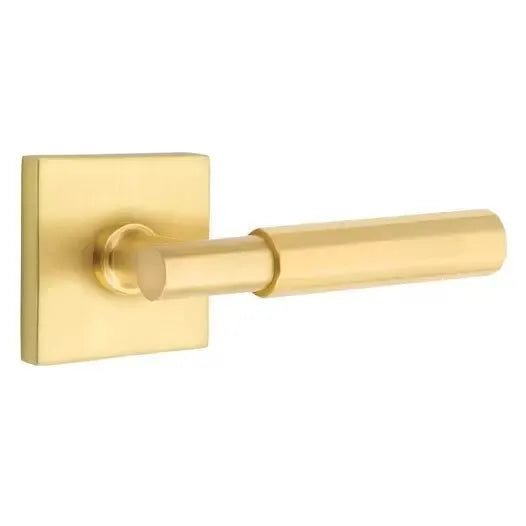Emtek Faceted Lever with T-Bar Stem and Square Rose by Emtek