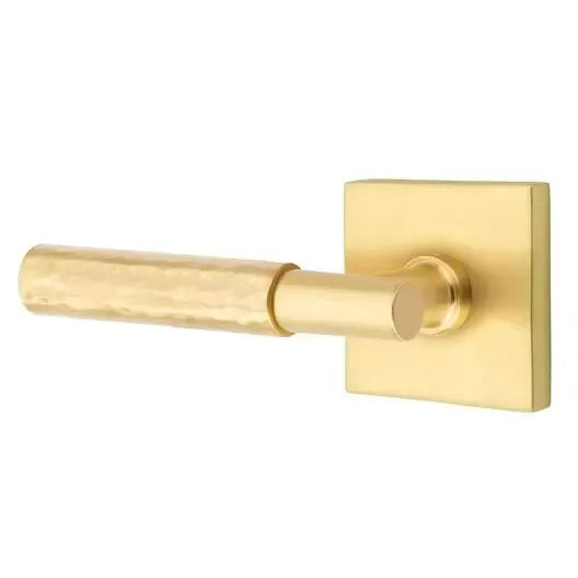 Emtek Hammered Lever with T-Bar Stem and Square Rose by Emtek