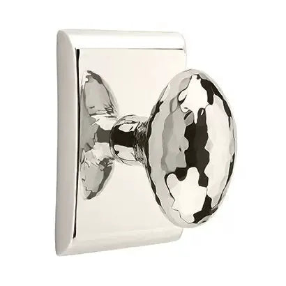 Emtek Hammered Egg Door Knob with Neos Rose by Emtek