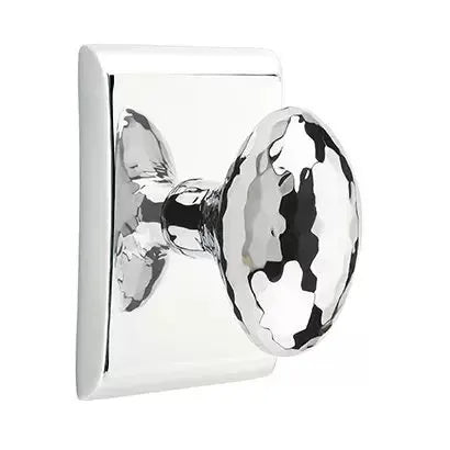 Emtek Hammered Egg Door Knob with Neos Rose by Emtek