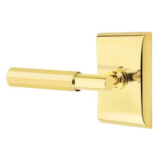 Emtek Faceted Lever with T-Bar Stem and Neos Rose by Emtek