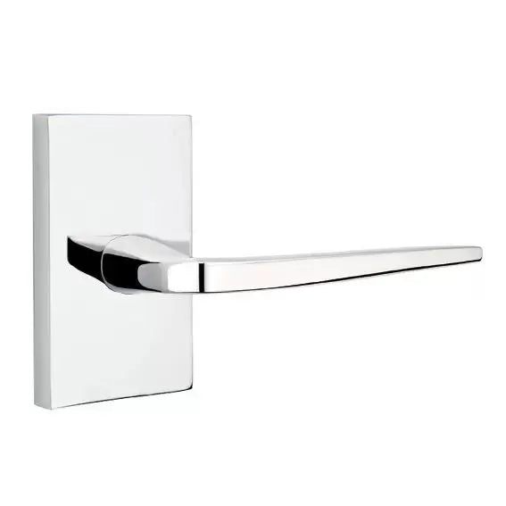 Emtek Athena Door Lever with Modern Rectangular Rose by Emtek