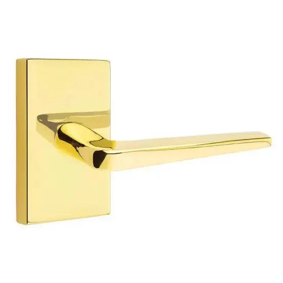 Emtek Athena Door Lever with Modern Rectangular Rose by Emtek