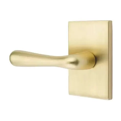 Emtek Basel Door Lever with Modern Rectangular Rose by Emtek
