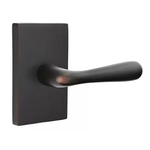 Emtek Basel Door Lever with Modern Rectangular Rose by Emtek
