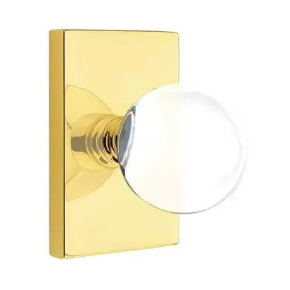 Emtek Bristol Door Knob with Modern Rectangular Rose by Emtek