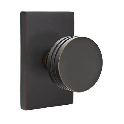 Emtek Bern Door Knob with Modern Rectangular Rose by Emtek