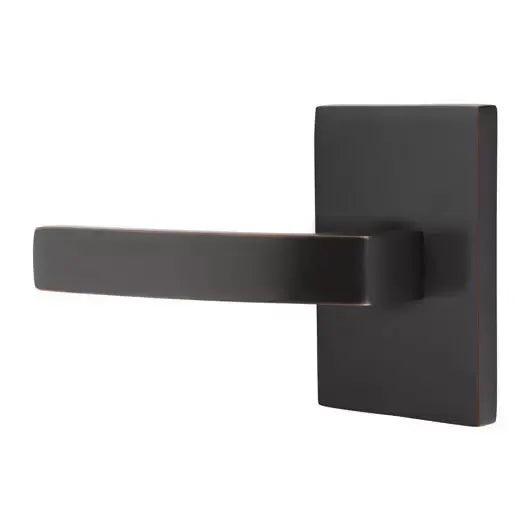 Emtek Breslin Lever with Modern Rectangular Rose by Emtek